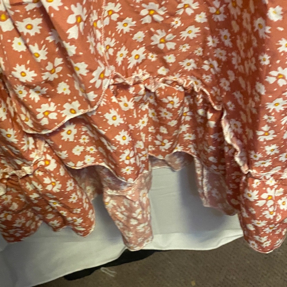 SHEIN Rust Floral Long Sleeve Dress - Picture 3 of 5